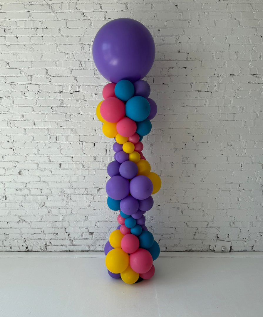 Organic balloon column decoration for events in Overland Park Kansas